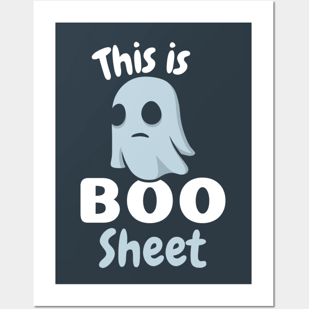 this is some boo sheet funny ghost holloween design Wall Art by legend
